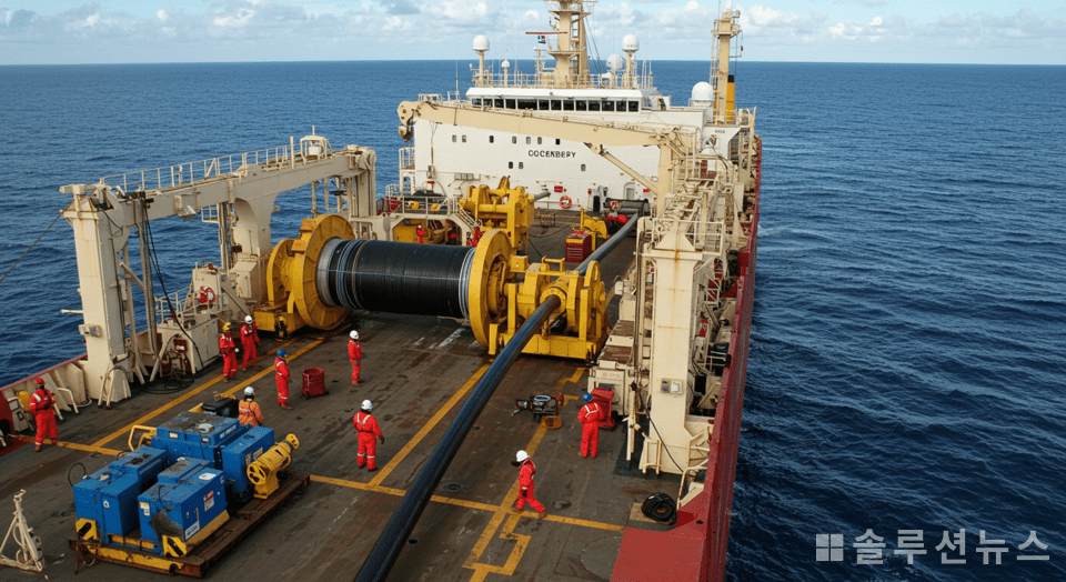 On-Site Image of Undersea Cable Installation Process (Photo = Solution News)