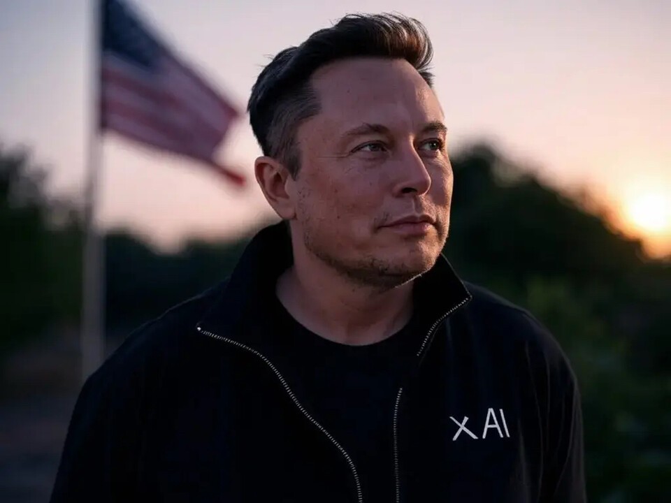 Elon Musk wearing an xAI jacket (photo provided by xAI)