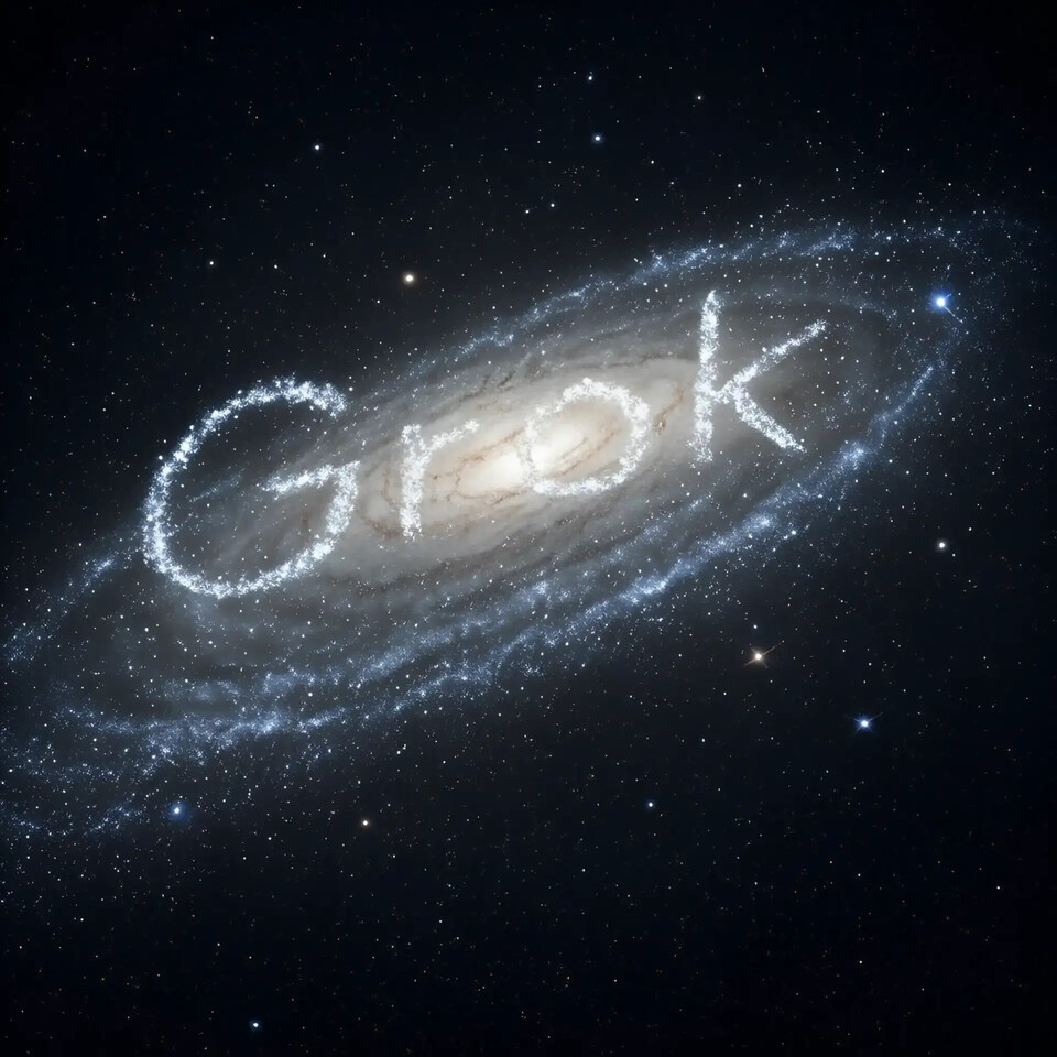 Image of stars in a galaxy generated by Grok