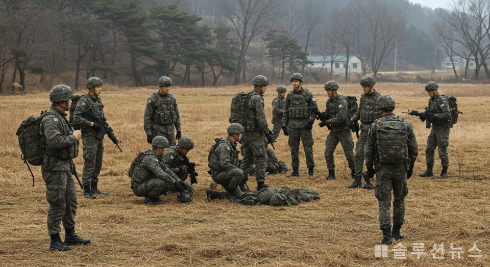 Reservists being evaluated on their ability to perform exhibition duties at the mobilization training site