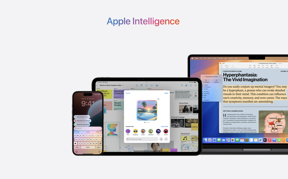 Apple Intelligence used across various devices