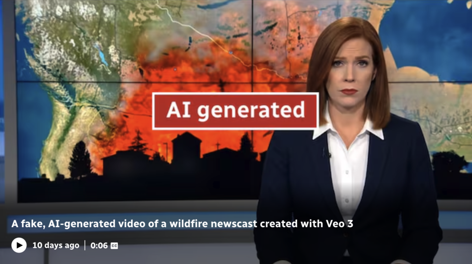 Fake news video generated with AI video tool Veo 3, created by CBC News for experimental purposes.