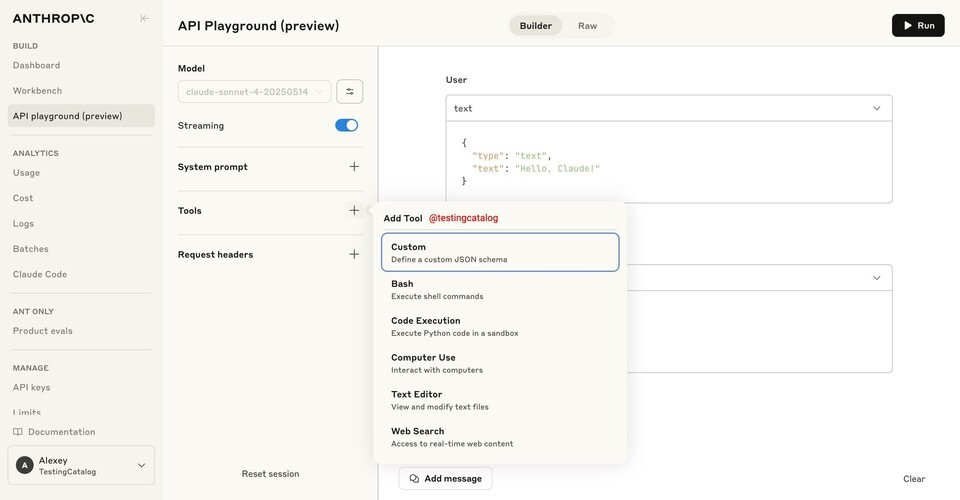 API Playground (source=TestingCatalog @Alexey Shabanov)