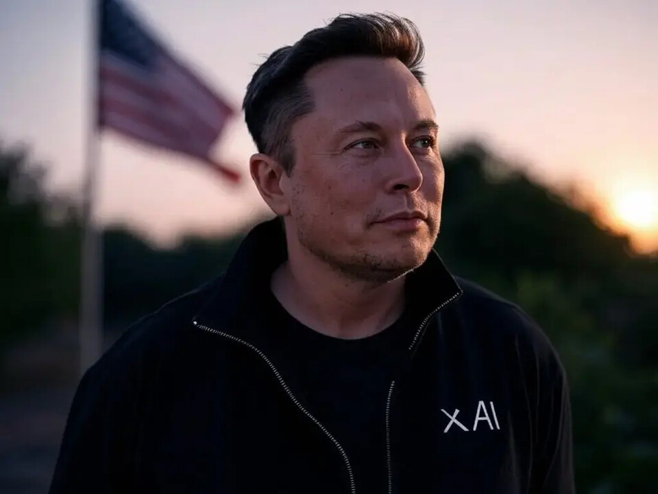 xAIのジャケットを着用しているイーロン・マスク