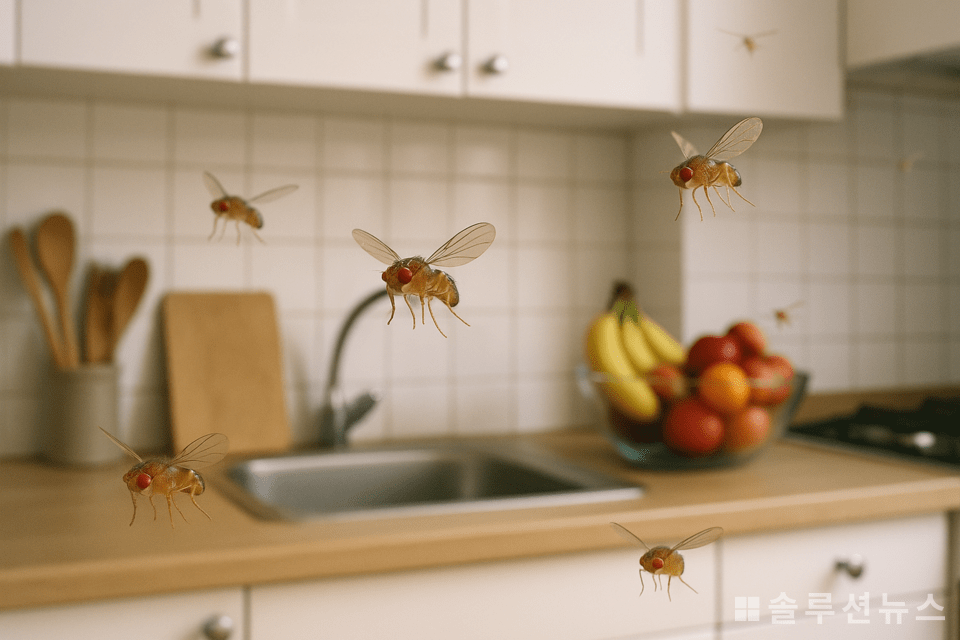 Why do fruit flies invade homes during the summer? ©Solution News AI image illustration