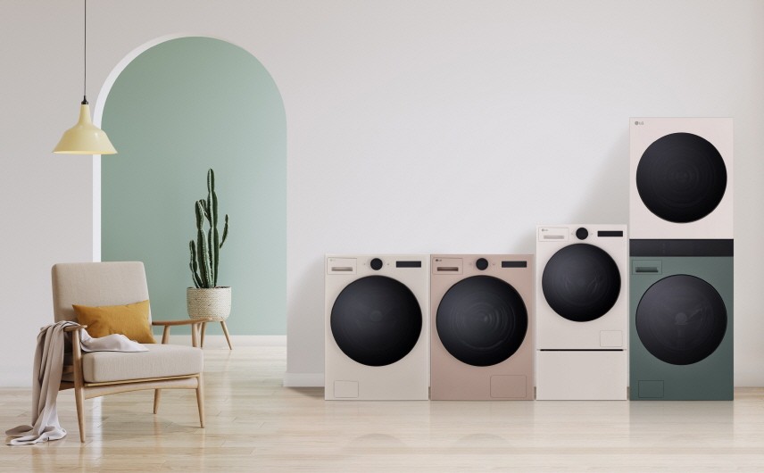 From the 30th, AI washing machine, AI dryer, AI wash tower, and AI wash combo compact new products will be launched. (Photo=LG Electronics)