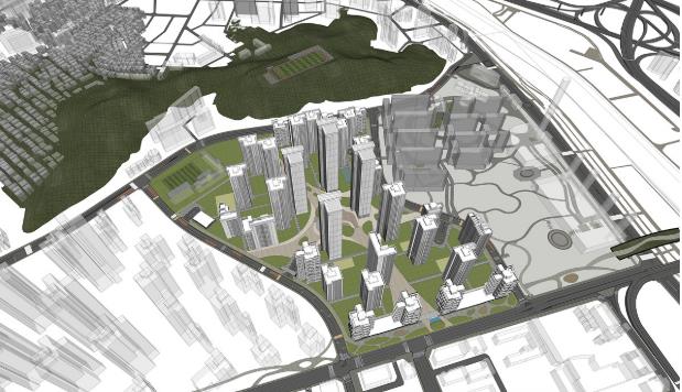 Mokdong District 1 redevelopment plan bird's eye view