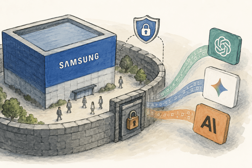 External AI for enterprise use, Samsung’s approach to full adoption after three years since blocking ChatGPT over source code leakage. (Graphic = Solnews AI image generation)