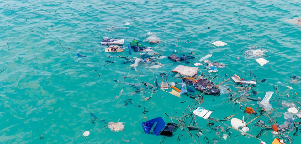 海を漂うプラスチックごみ。サンゴ白化の主な原因は海洋温暖化と指摘された。