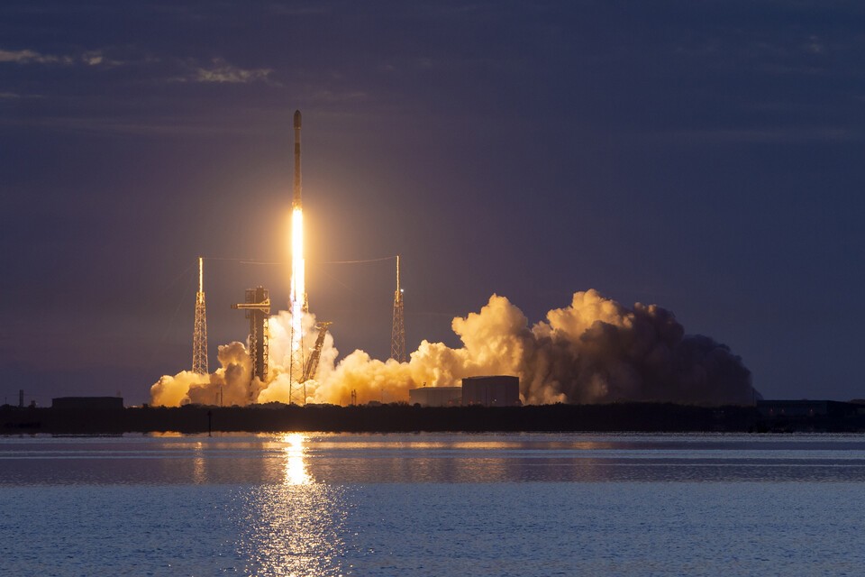 SpaceX’s Falcon 9 rocket is launched from Cape Canaveral Space Force Station in Florida, USA.