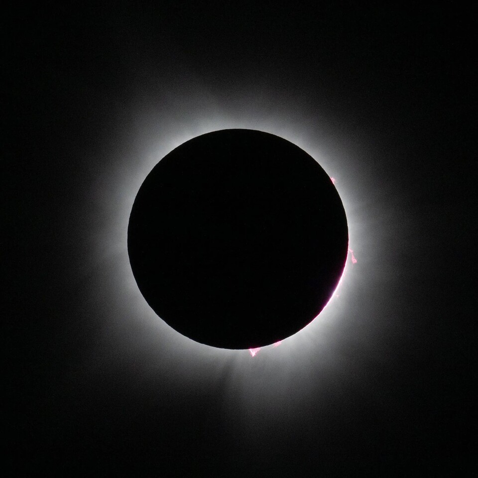 2024年4月8日月曜日、米国テキサス州ダラスで観測された皆既日食の様子。写真提供：NASA / キーガン・バーバー（Keegan Barber）