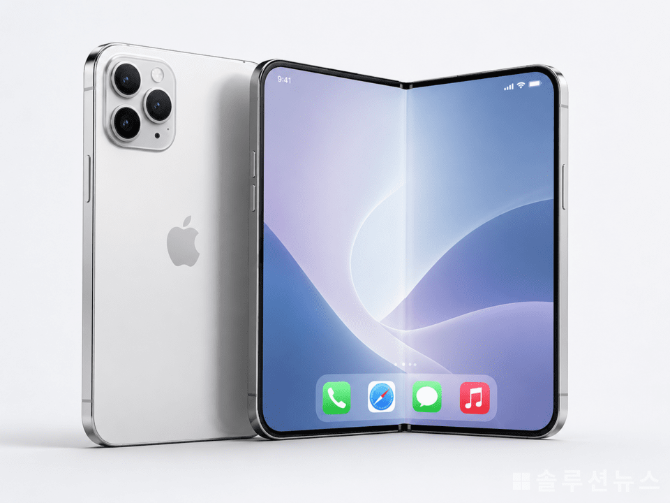 折りたたみiPhoneの予想画像。Appleは折りたたみiPhoneの発売を準備しているとみられる。