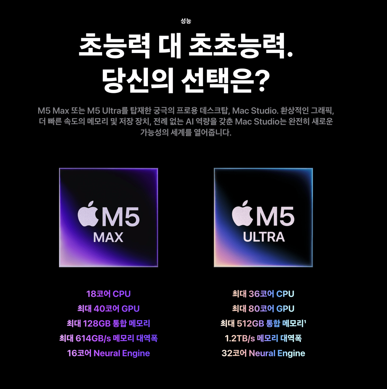 AppleがM5 MaxとM5 Ultraチップを搭載した新型Mac Studioを25日に公開した。