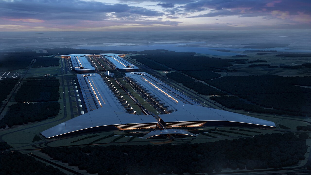 Rendering of Terafab, the massive semiconductor factory Tesla and SpaceX are building in Taylor, Texas