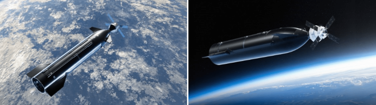 NASAのオリオン宇宙船とスペースXの有人月着陸船スターシップの試験機が、地球低軌道でドッキングの準備をする想像図。アルテミス3号で実施するドッキング試験を描いている。（写真：NASA）